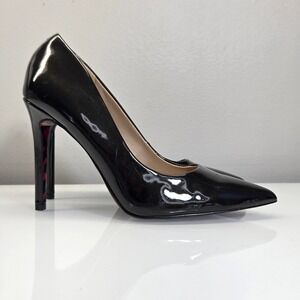 Mix No 6 Stiletto High Heel Shoe Women 7 Danyah Black Patent Shimmer Pointed Toe